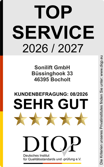 DIQP Top Service 2026 Siegel Sonilift GmbH